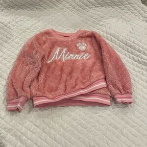 Disney Minnie Pink Fuzzy Kids Sweatshirt